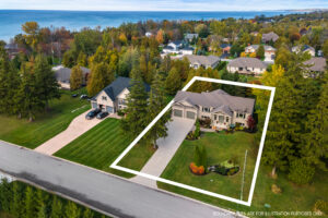 High-resolution drone photography capturing precise property boundary lines from above