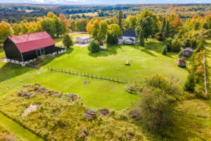 Aerial drone shots helping visualize property lines and site development areas